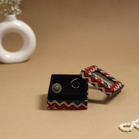 Handcrafted printed fabric ring/earring box 59