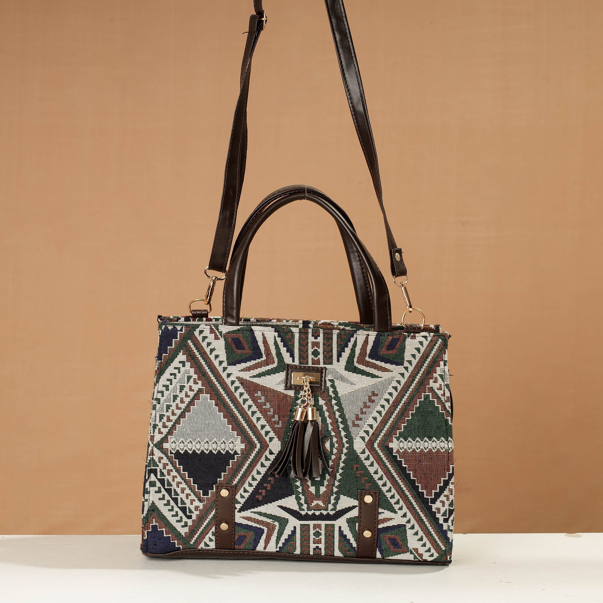 multicolor Handcrafted Printed Hand Bag