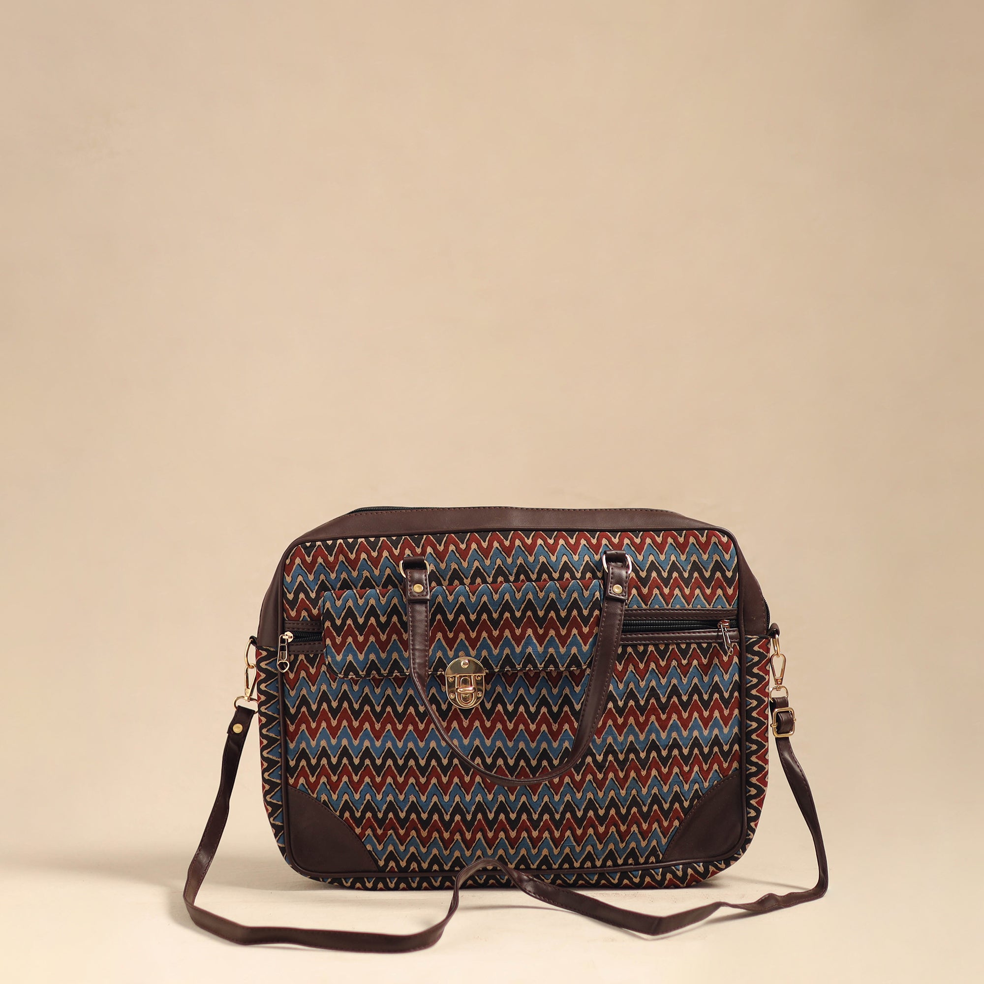  Multicolor Handcrafted Printed Laptop Bag 