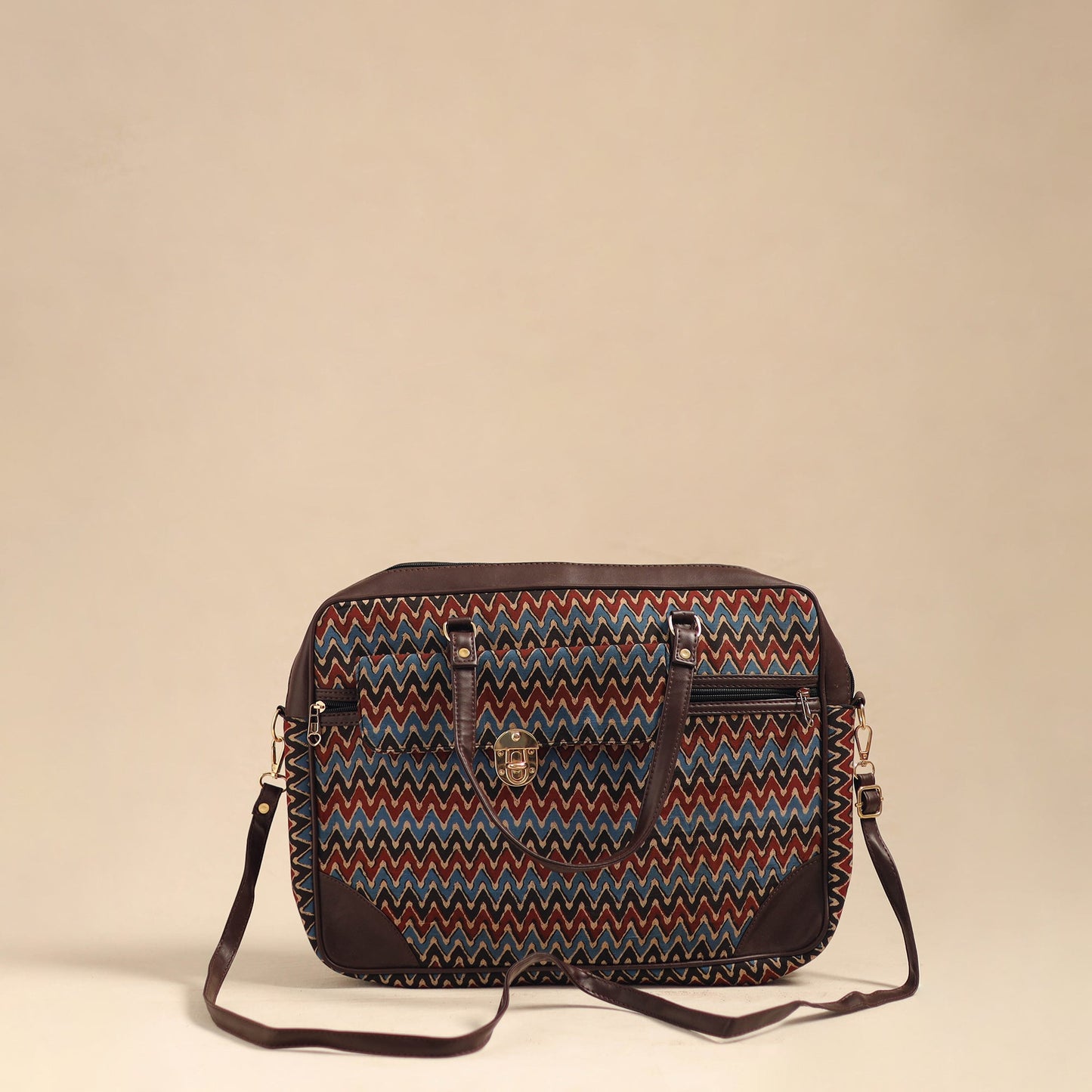  Multicolor Handcrafted Printed Laptop Bag 