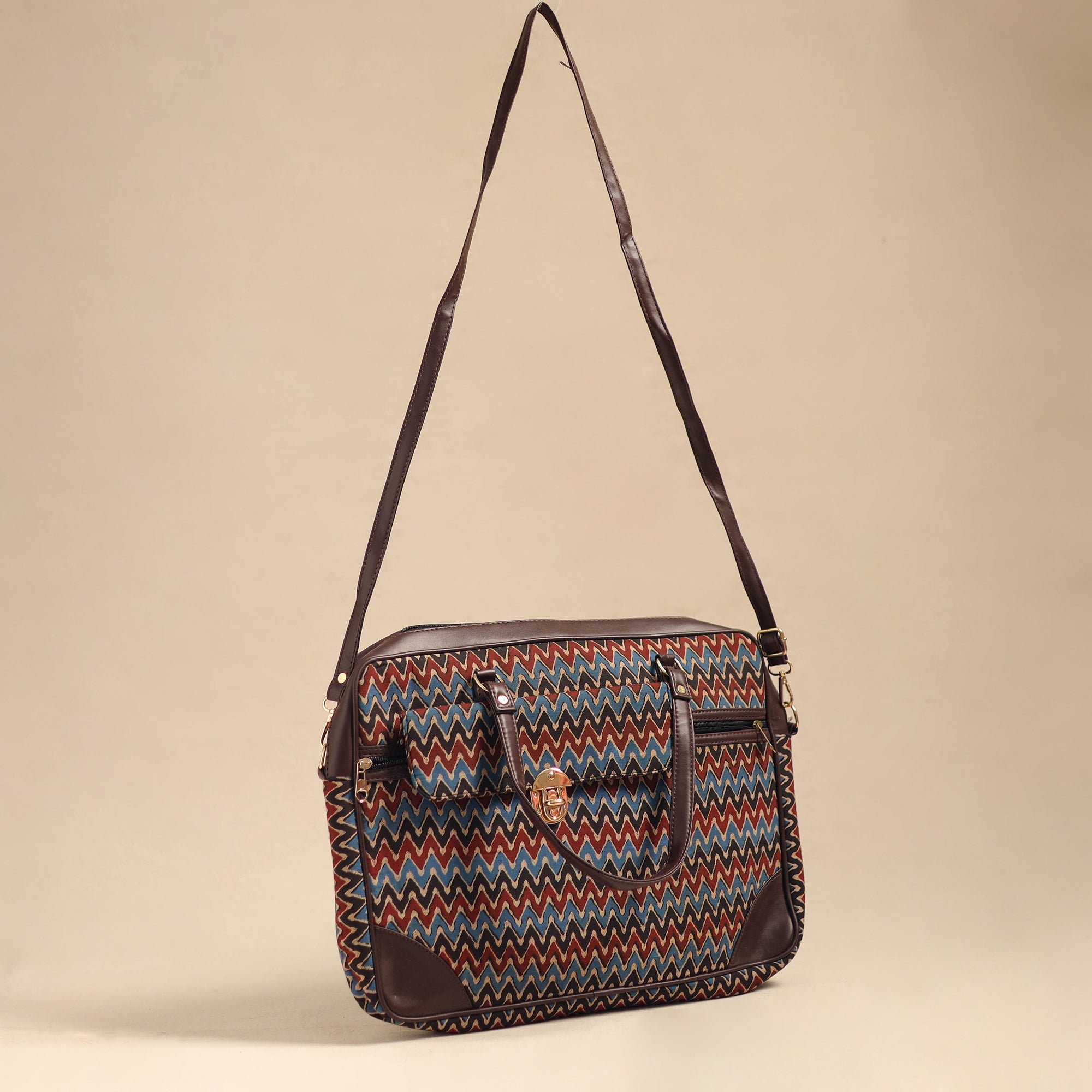  Multicolor Handcrafted Printed Laptop Bag 
