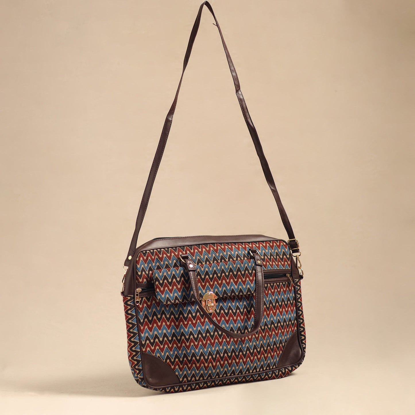  Multicolor Handcrafted Printed Laptop Bag 