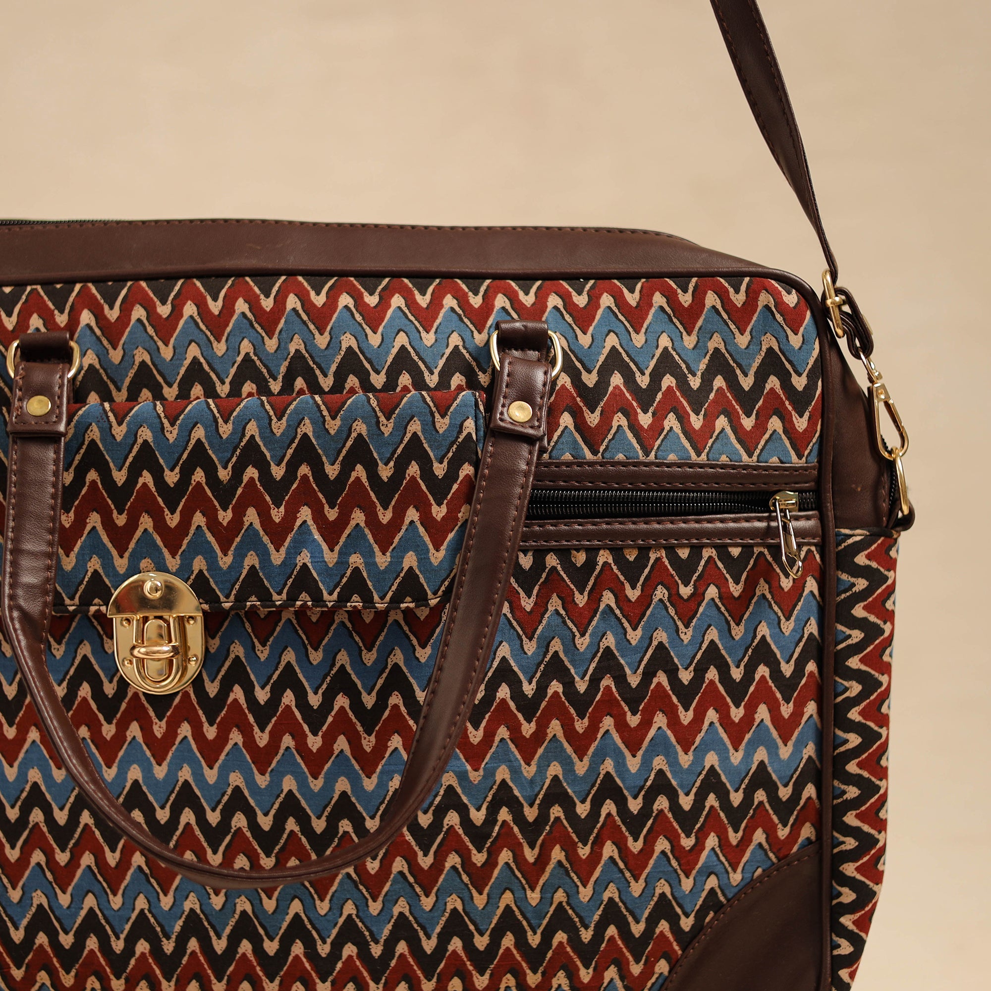  Multicolor Handcrafted Printed Laptop Bag 