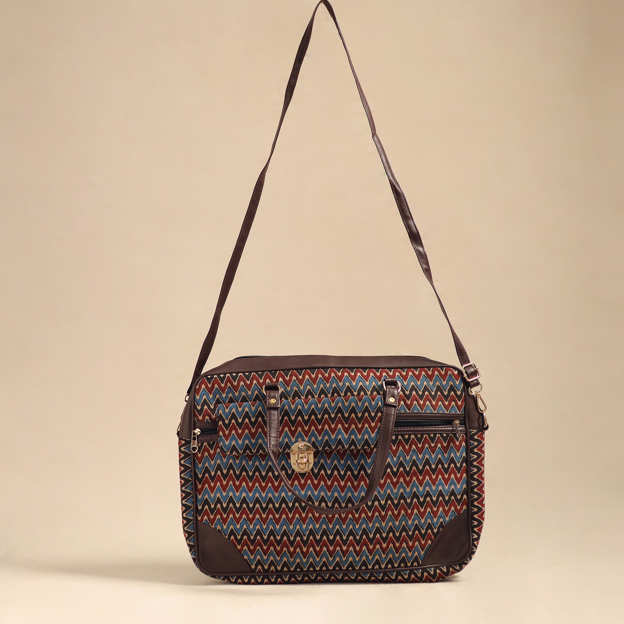  Multicolor Handcrafted Printed Laptop Bag 