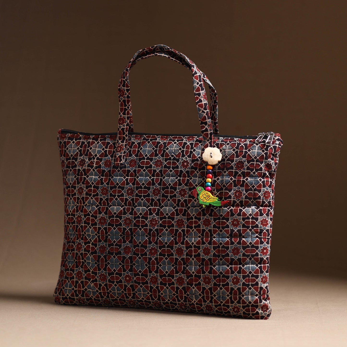 Multicolor Handcrafted Quilted Cotton Hand Bag 04