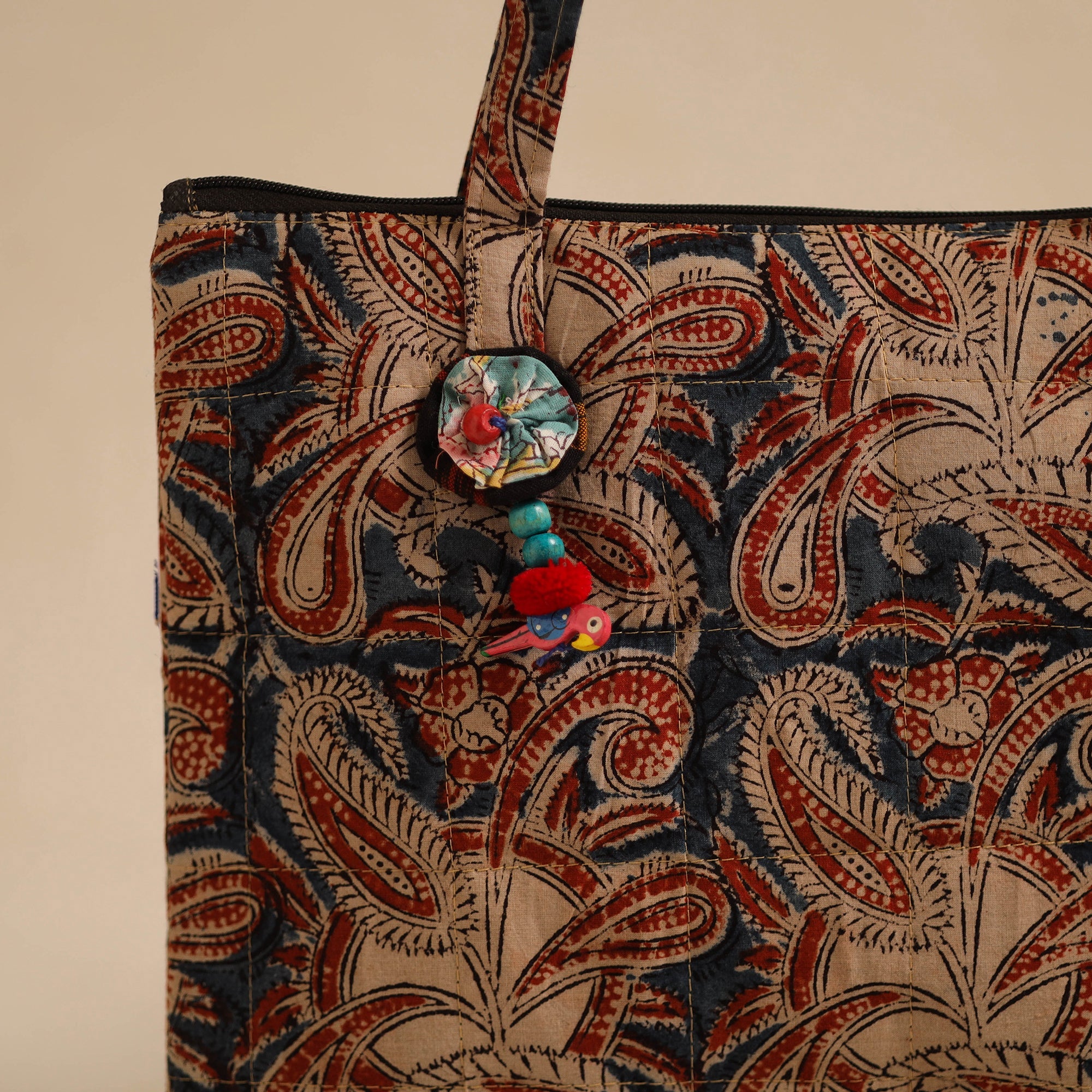 Multicolor Handcrafted Quilted Cotton Hand Bag