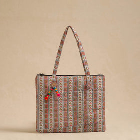 Multicolor Handcrafted Quilted Cotton Hand Bag