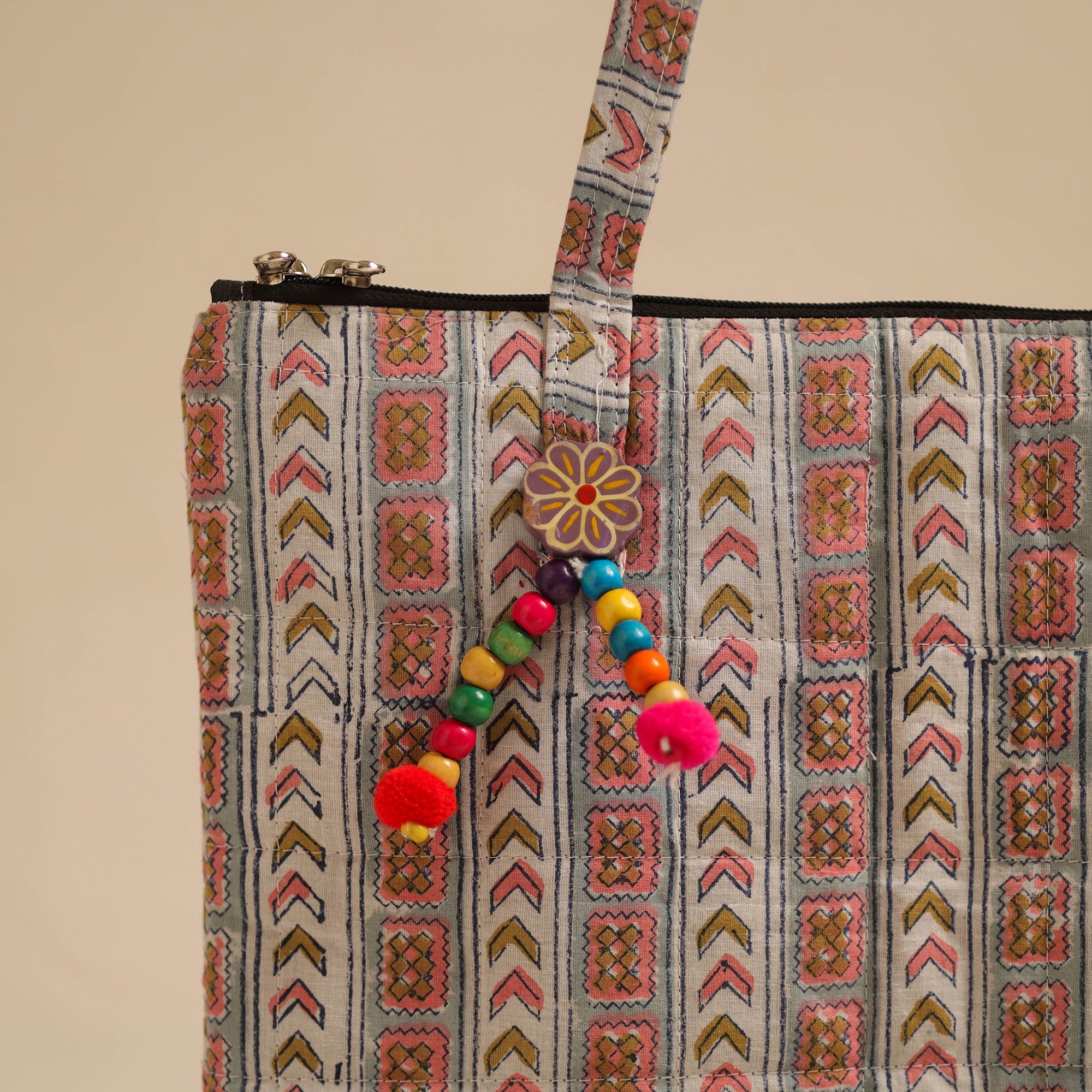 Multicolor Handcrafted Quilted Cotton Hand Bag