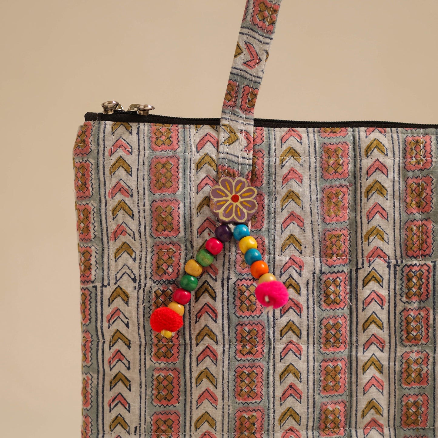 Multicolor Handcrafted Quilted Cotton Hand Bag