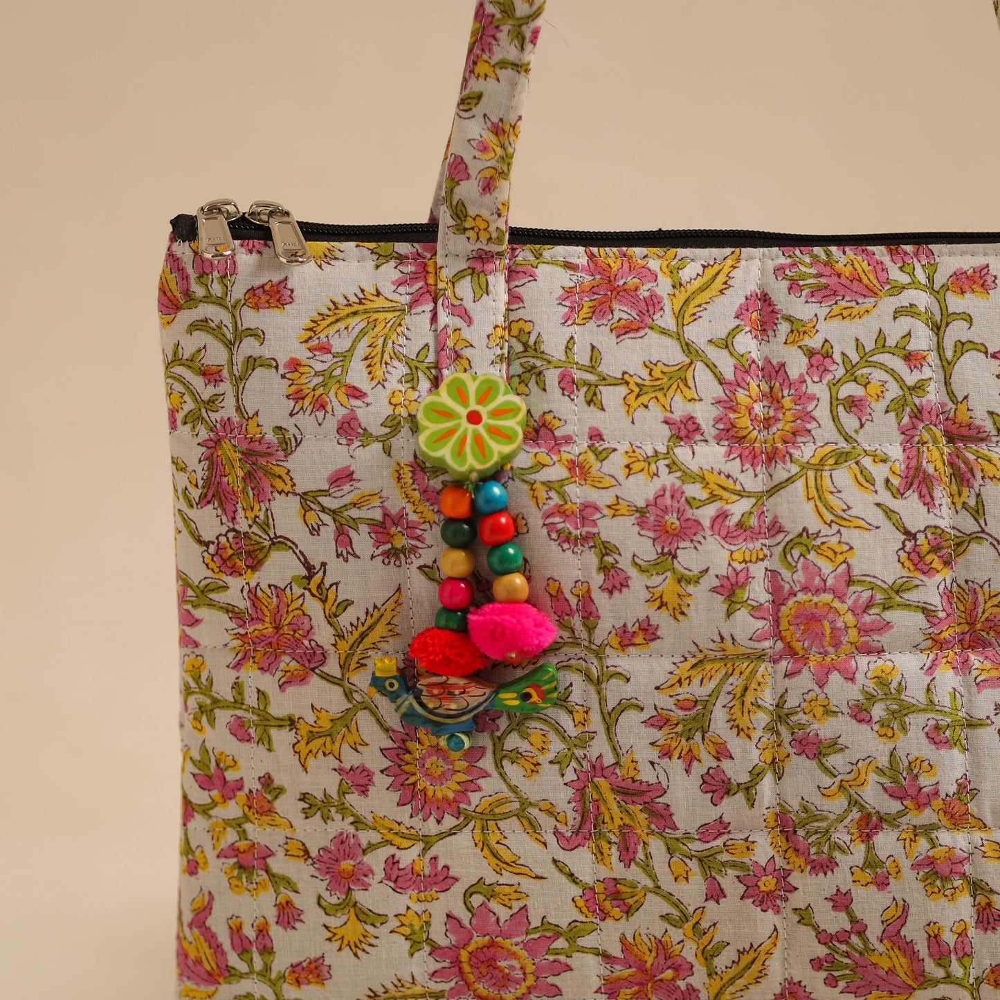  Multicolor Handcrafted Quilted Cotton Hand Bag