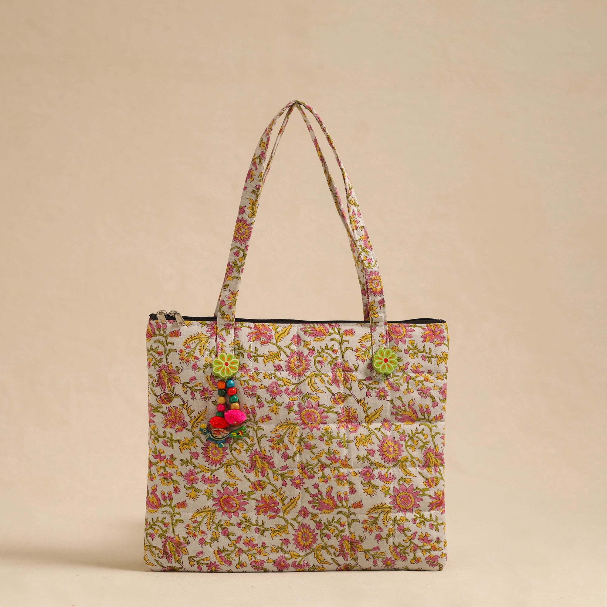  Multicolor Handcrafted Quilted Cotton Hand Bag