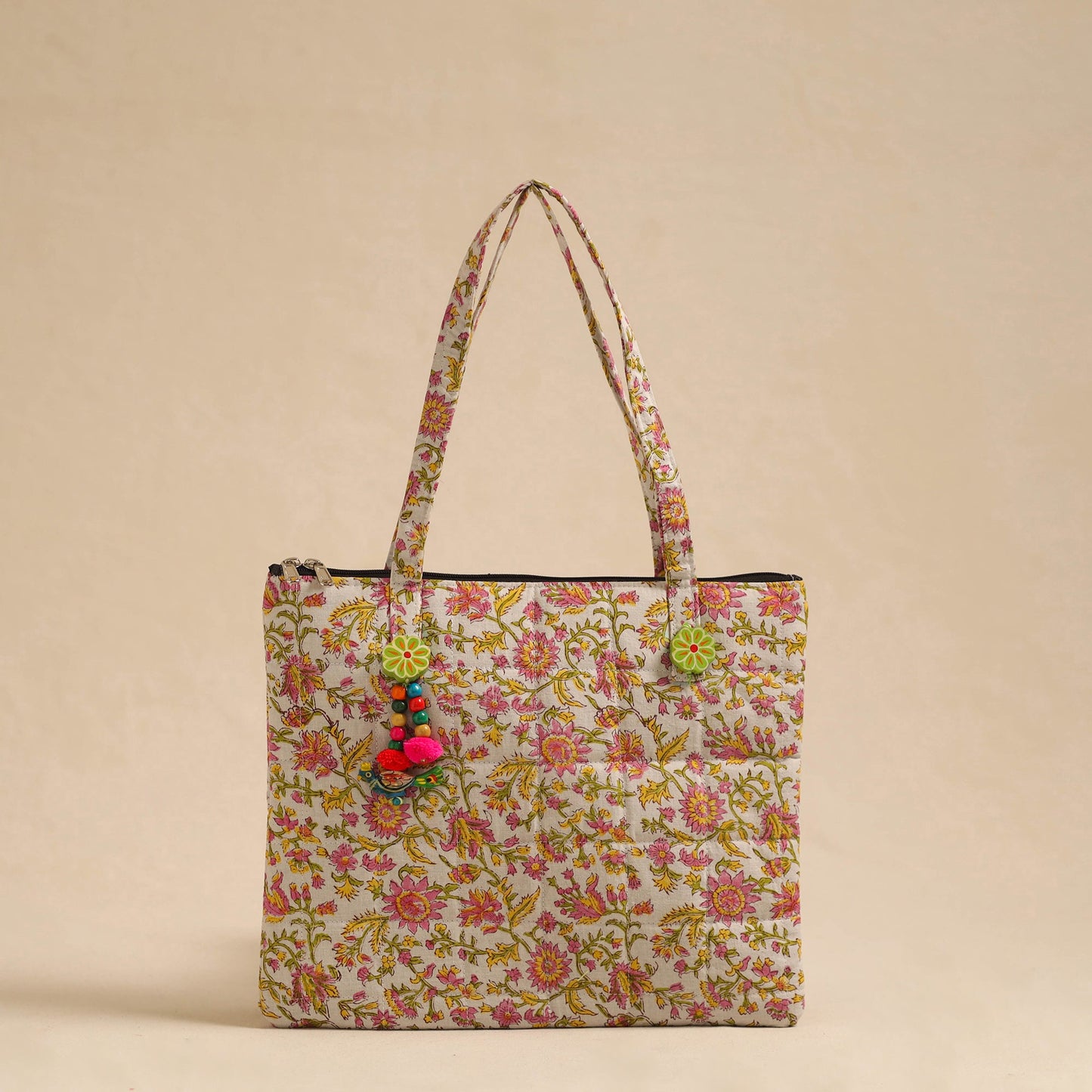  Multicolor Handcrafted Quilted Cotton Hand Bag