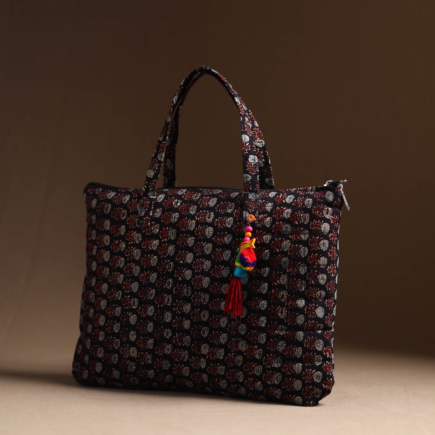 Multicolor Handcrafted Quilted Cotton Hand Bag 23