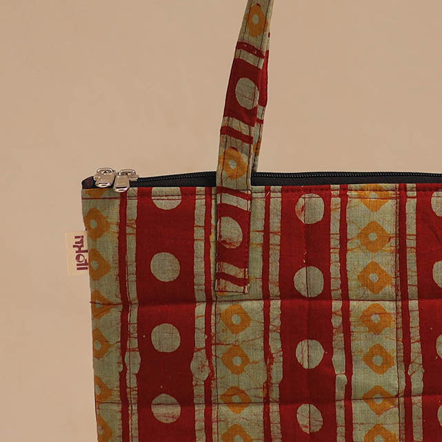 Multicolor - handcrafted quilted cotton handbag 02