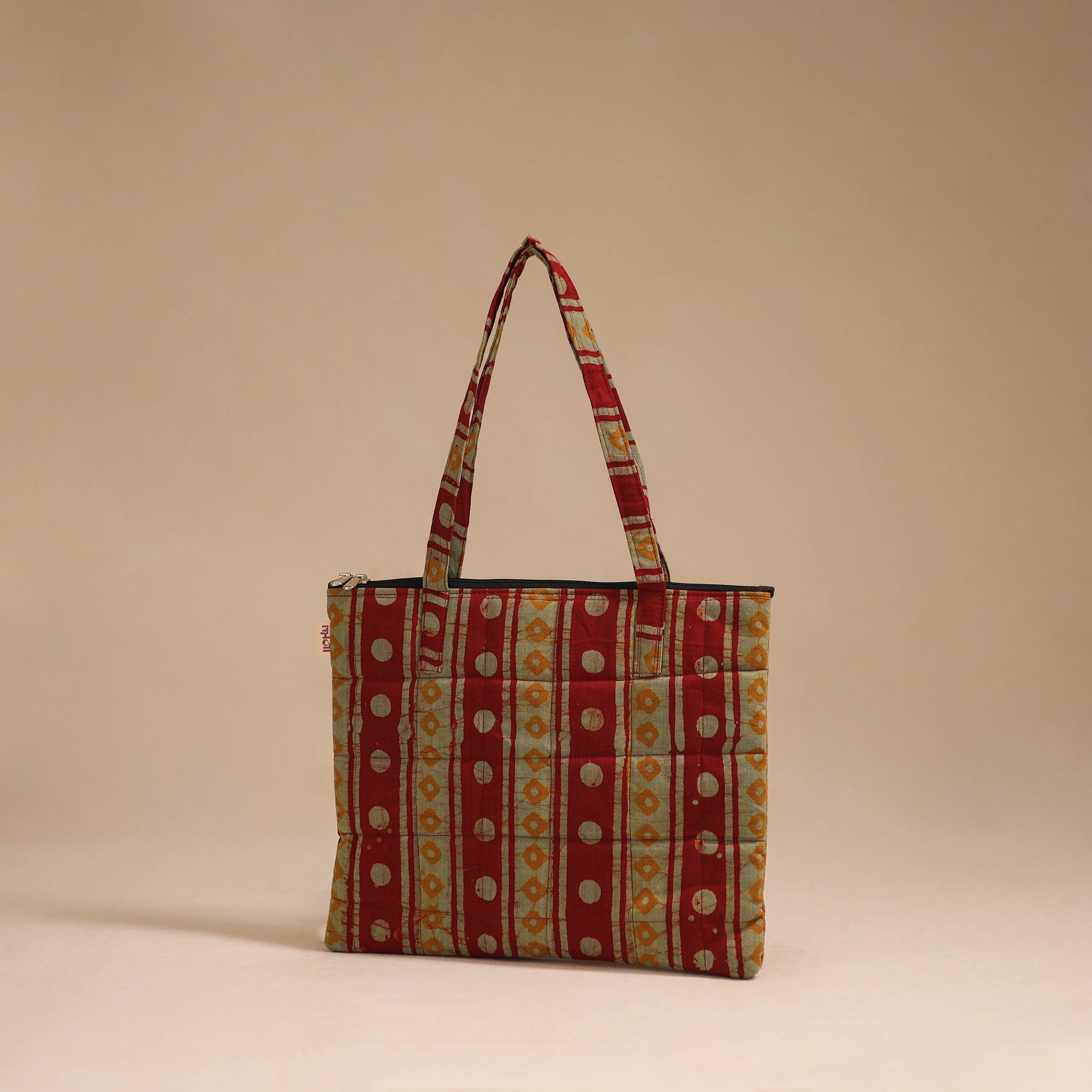 Multicolor - handcrafted quilted cotton handbag 02