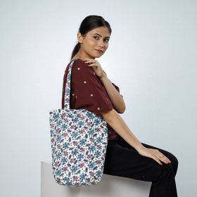 Multicolor - Handcrafted Quilted Sanganeri Block Printed Shoulder Bag