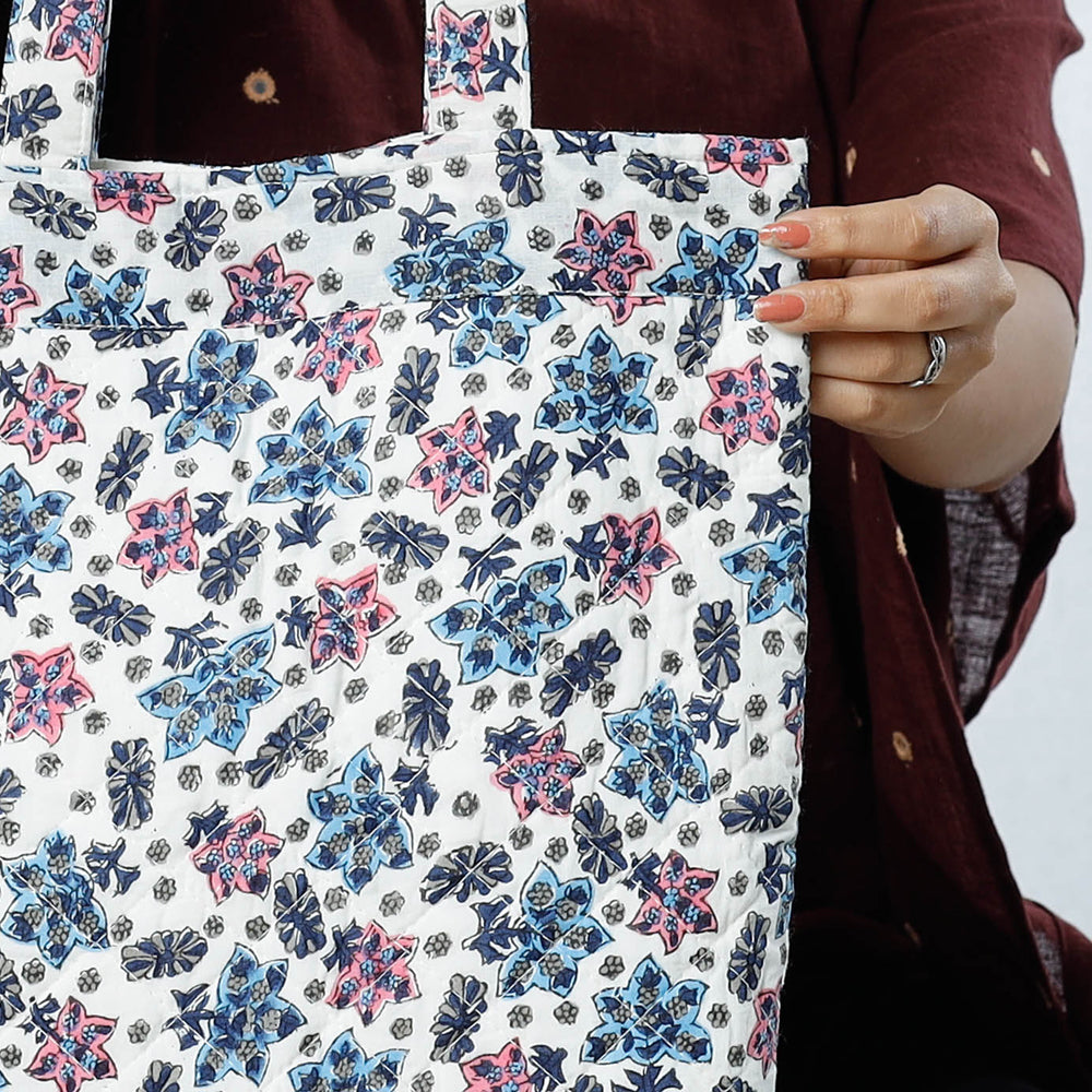 Multicolor - Handcrafted Quilted Sanganeri Block Printed Shoulder Bag