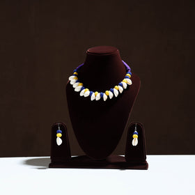 Multicolor - handcrafted shell & thread work necklace set 07
