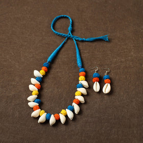 Multicolor - handcrafted shell & thread work necklace set 12