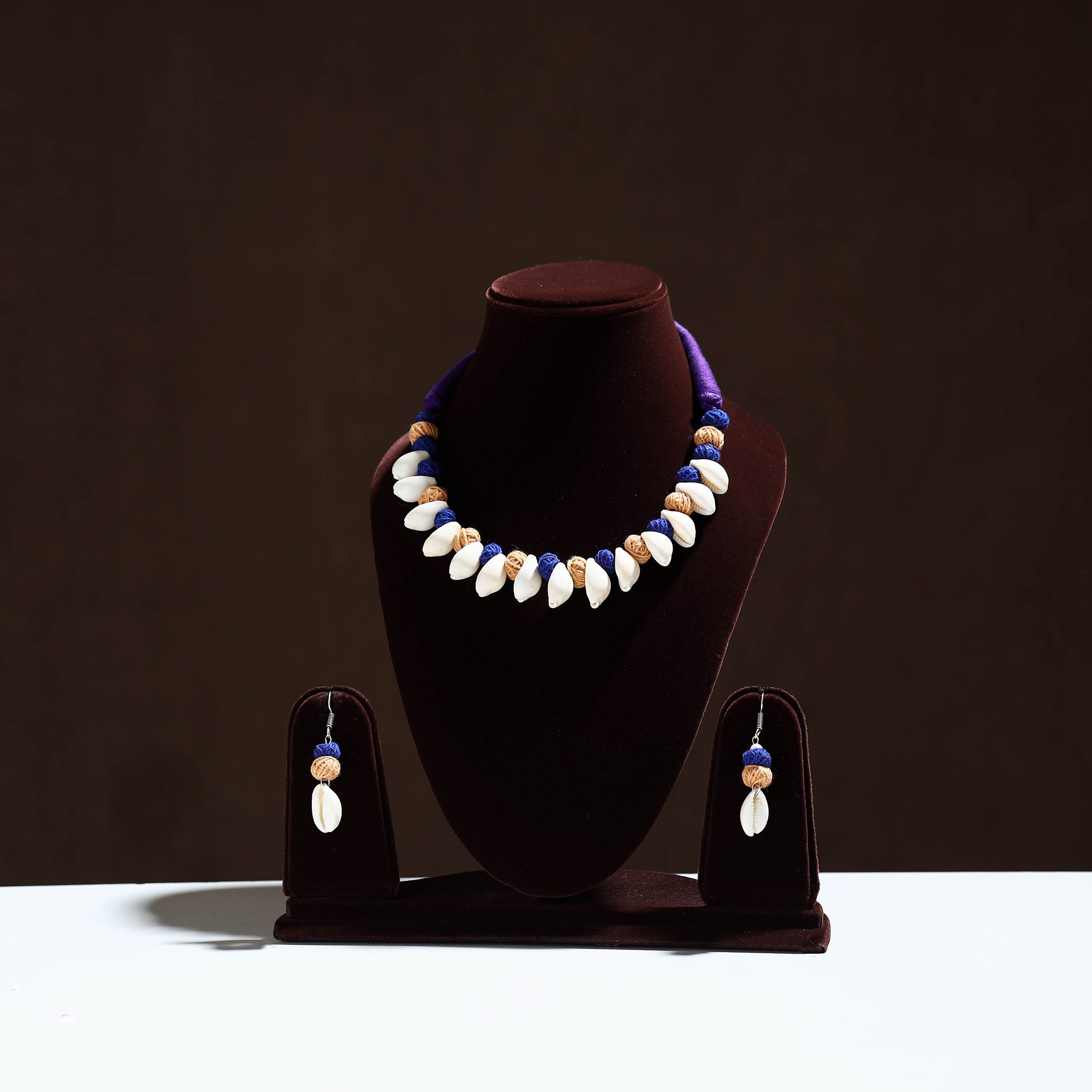 Handcrafted Shell & Thread Work Necklace Set 