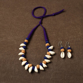 Multicolor - handcrafted shell & thread work necklace set 24