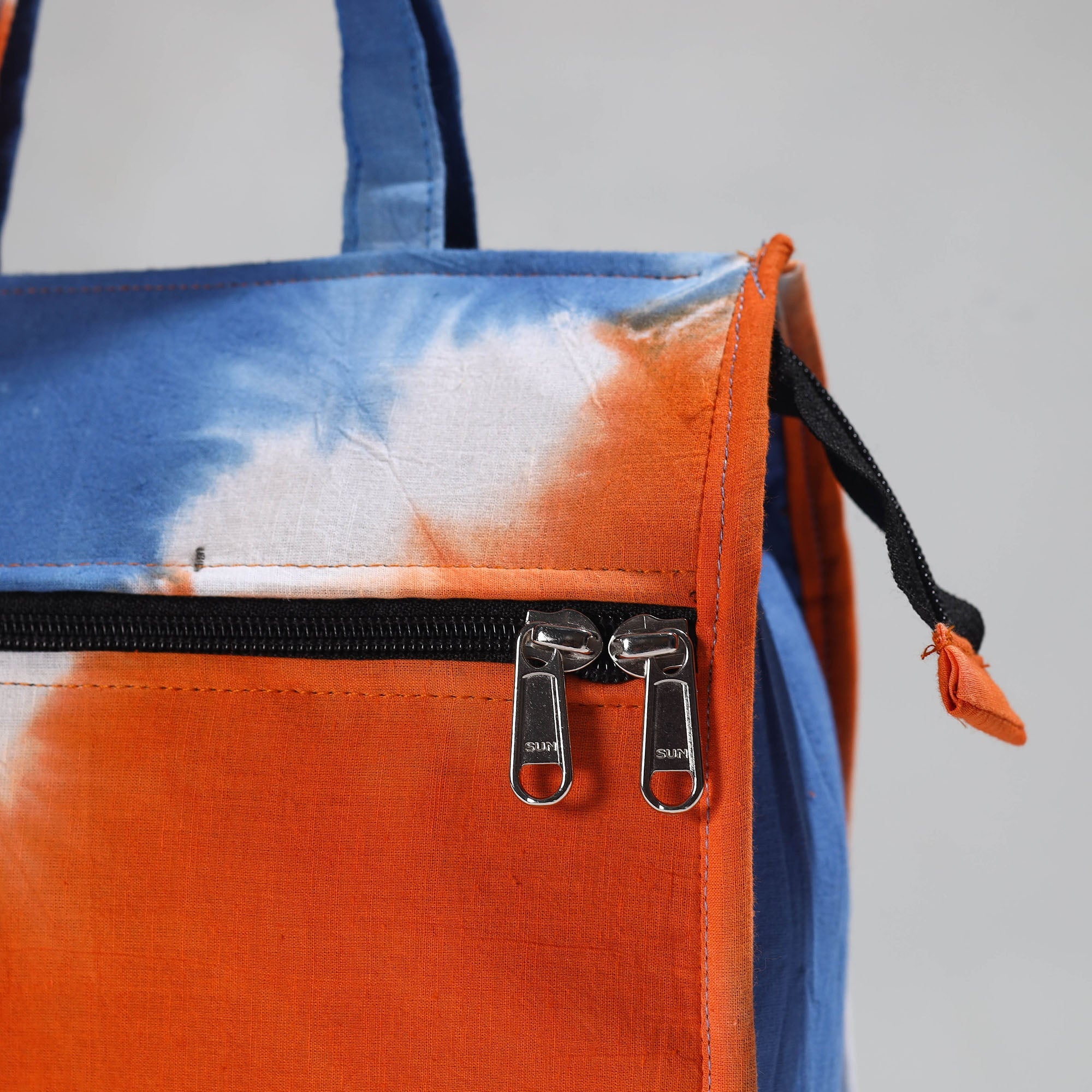 Multicolor Handcrafted Shibori Tie-Dye Cotton Hand Bag 02