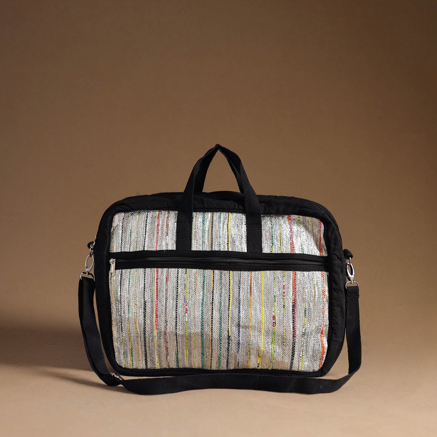  Multicolor Handcrafted Upcycled Woven Laptop Bag 