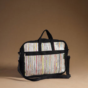  Multicolor Handcrafted Upcycled Woven Laptop Bag 