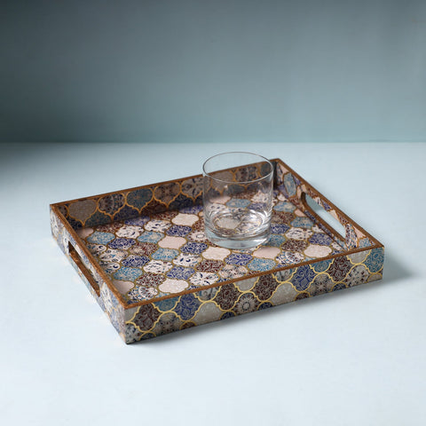  Multicolor Handcrafted Wooden Epoxy Resin Tray 