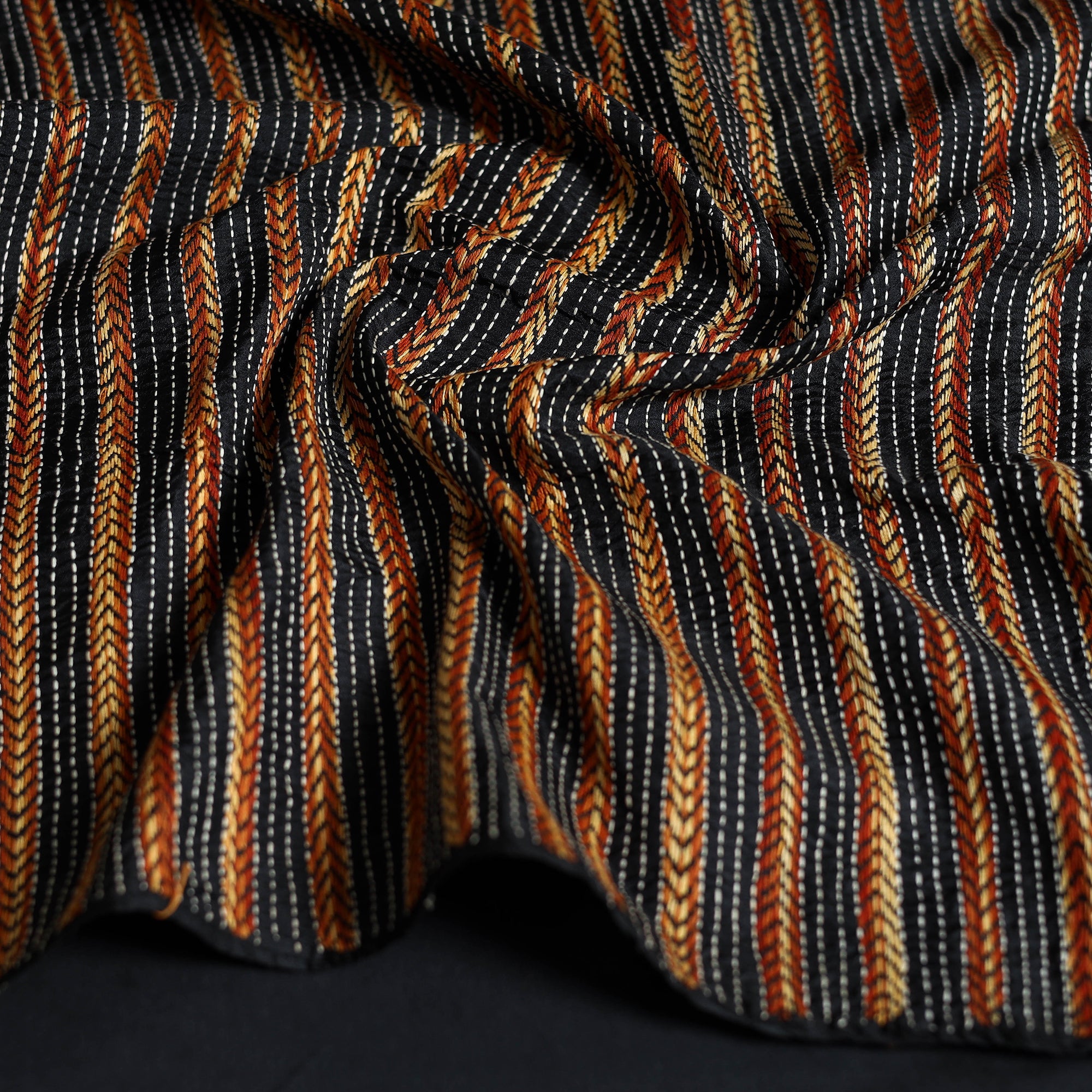 Multicolor - handloom bangalore silk bengal kantha work