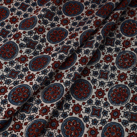  Handloom Chanderi Silk Block Print Ajrakh Fabric