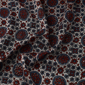  Handloom Chanderi Silk Block Print Ajrakh Fabric