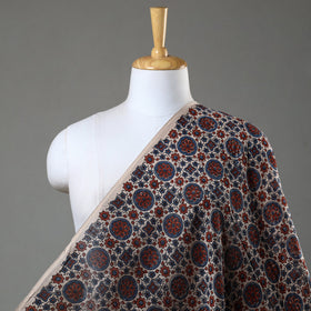  Handloom Chanderi Silk Block Print Ajrakh Fabric