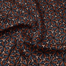  Handloom Chanderi Silk Block Print Ajrakh Fabric