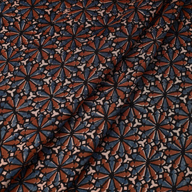  Handloom Chanderi Silk Block Print Ajrakh Fabric