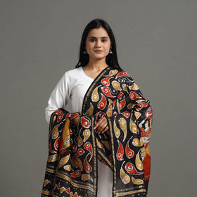 Multicolor - Handloom Chanderi Silk Hand Batik Printed Dupatta 02