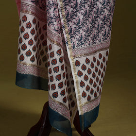 Multicolor - handloom chanderi silk hand sanganeri dupatta