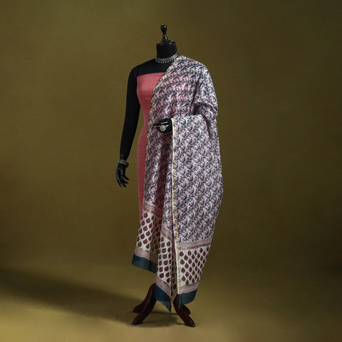 Multicolor - handloom chanderi silk hand sanganeri dupatta