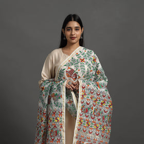 Multicolor - handloom chanderi silk handpainted madhubani