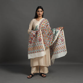 Multicolor - handloom chanderi silk handpainted madhubani