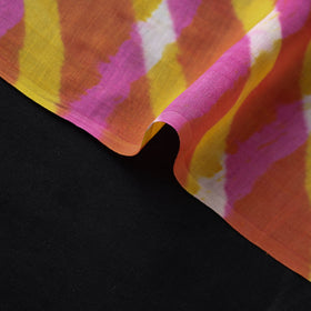 Multicolor Handloom Chanderi Silk Mothra Tie-Dye Leheriya Fabric