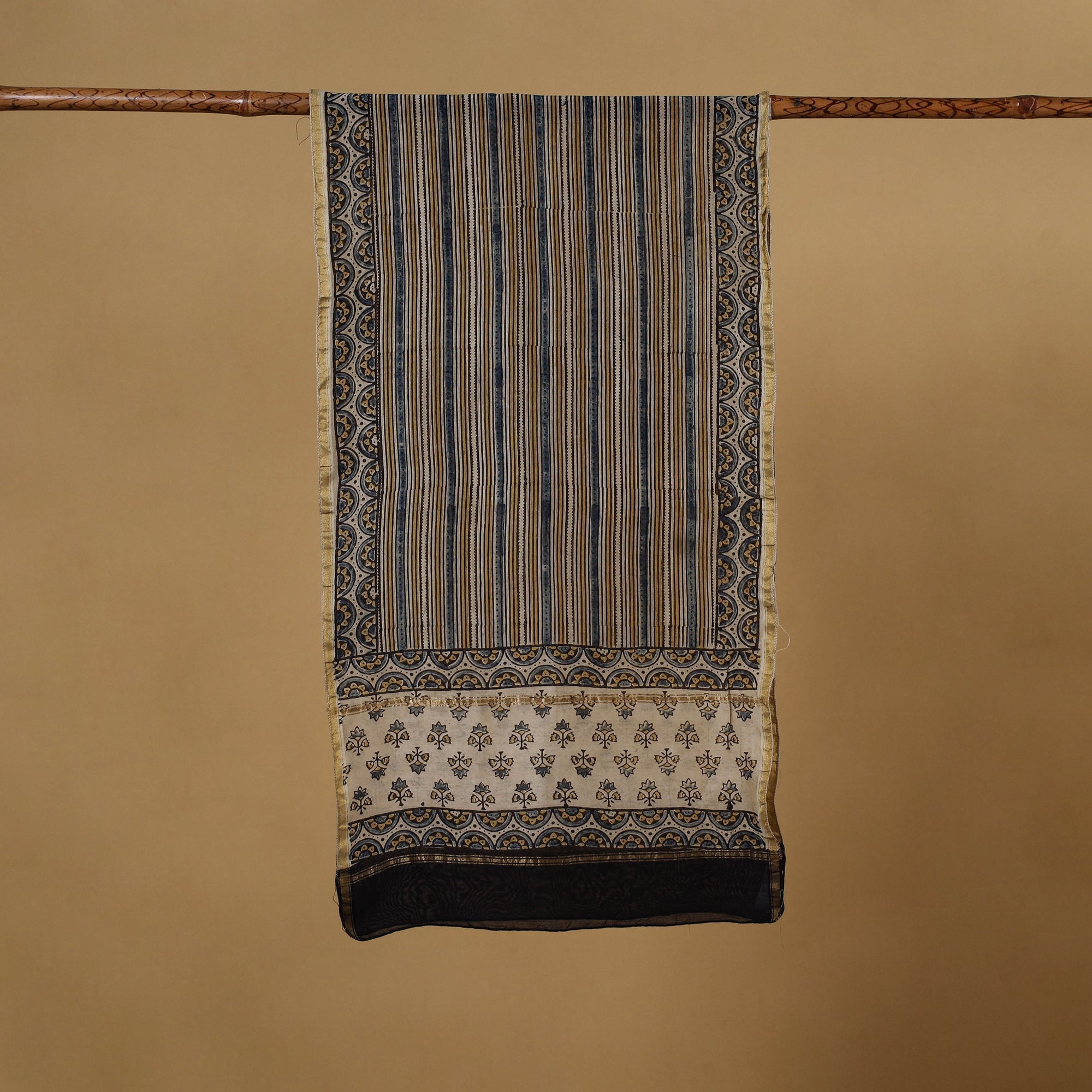 Handloom chanderi silk natural dyed stole 07 - handcrafted