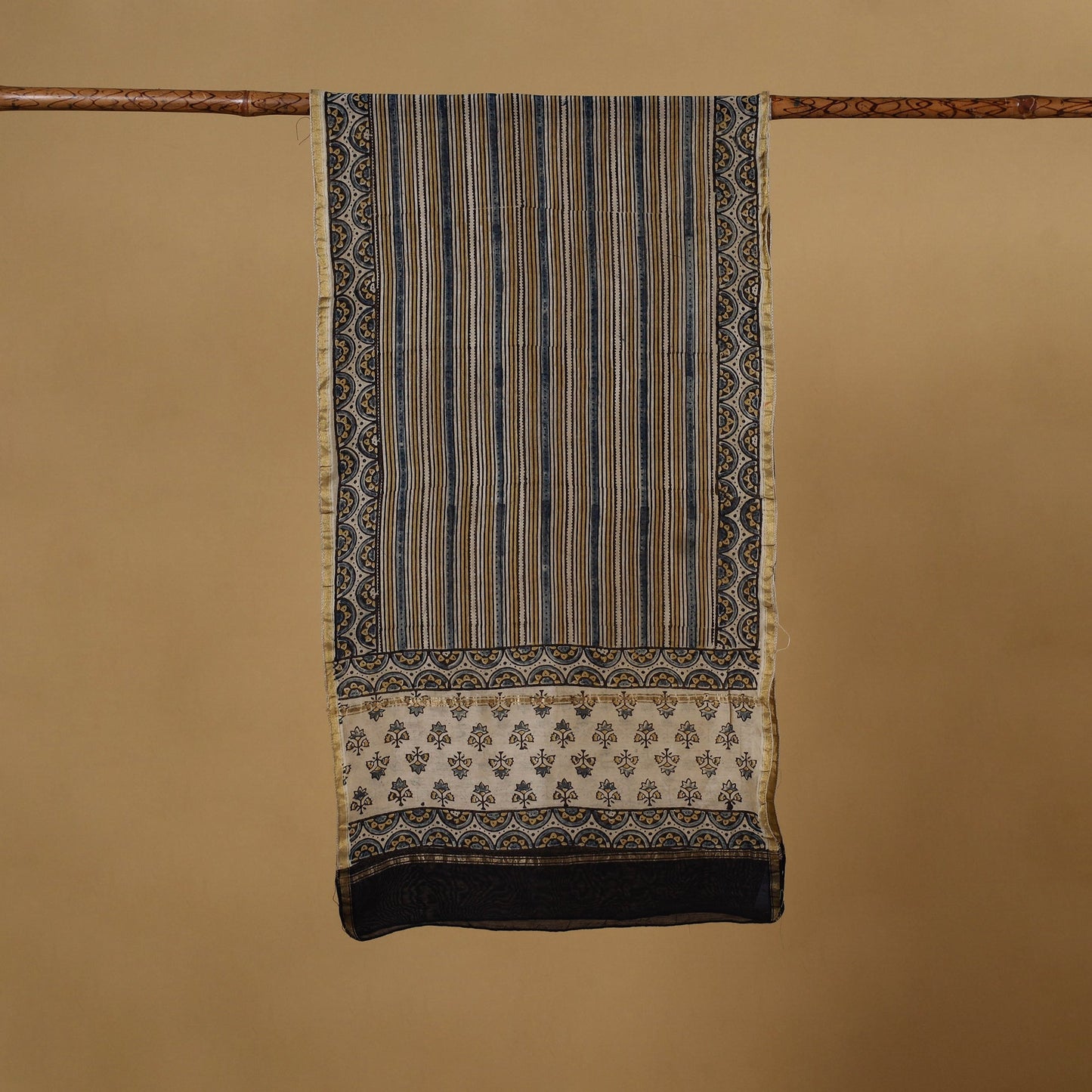 Handloom chanderi silk natural dyed stole 07 - handcrafted