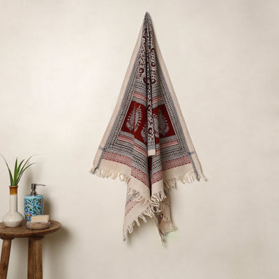 Buy Multicolor Handloom Cotton Bagh Print Towel