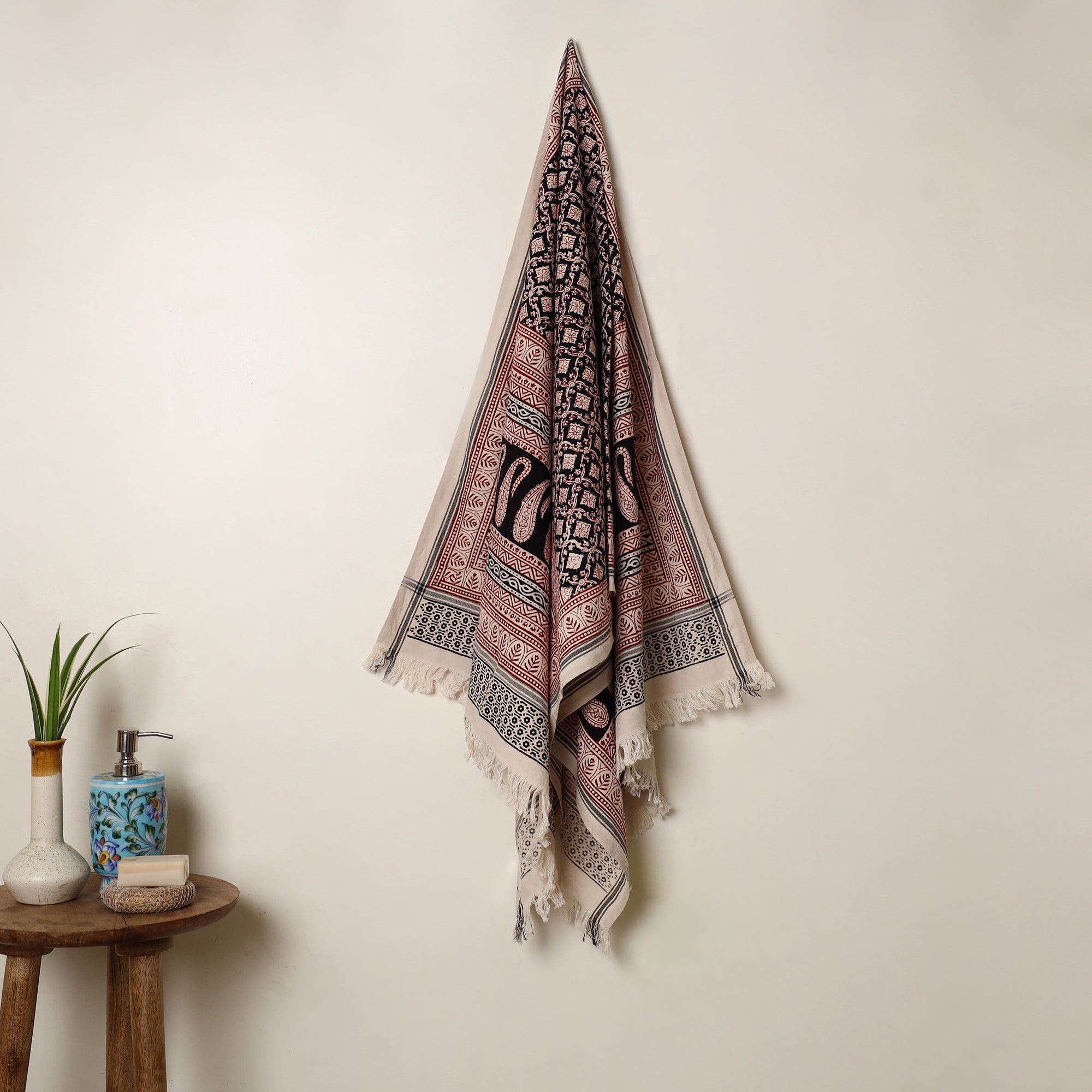 Buy Handloom Cotton Bagh Print Towel 