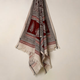 Buy Black Handloom Cotton Bagh Print Towel