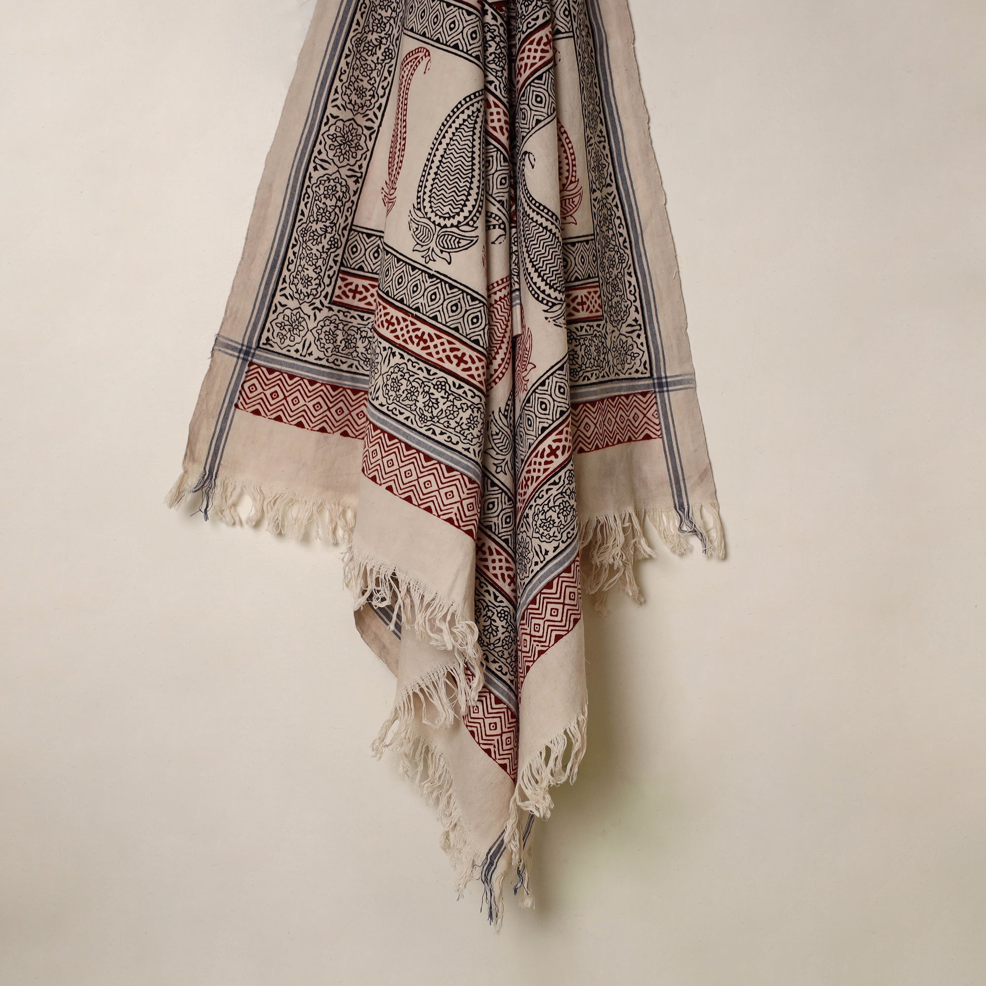 Buy Multicolor Handloom Cotton Bagh Print Towel