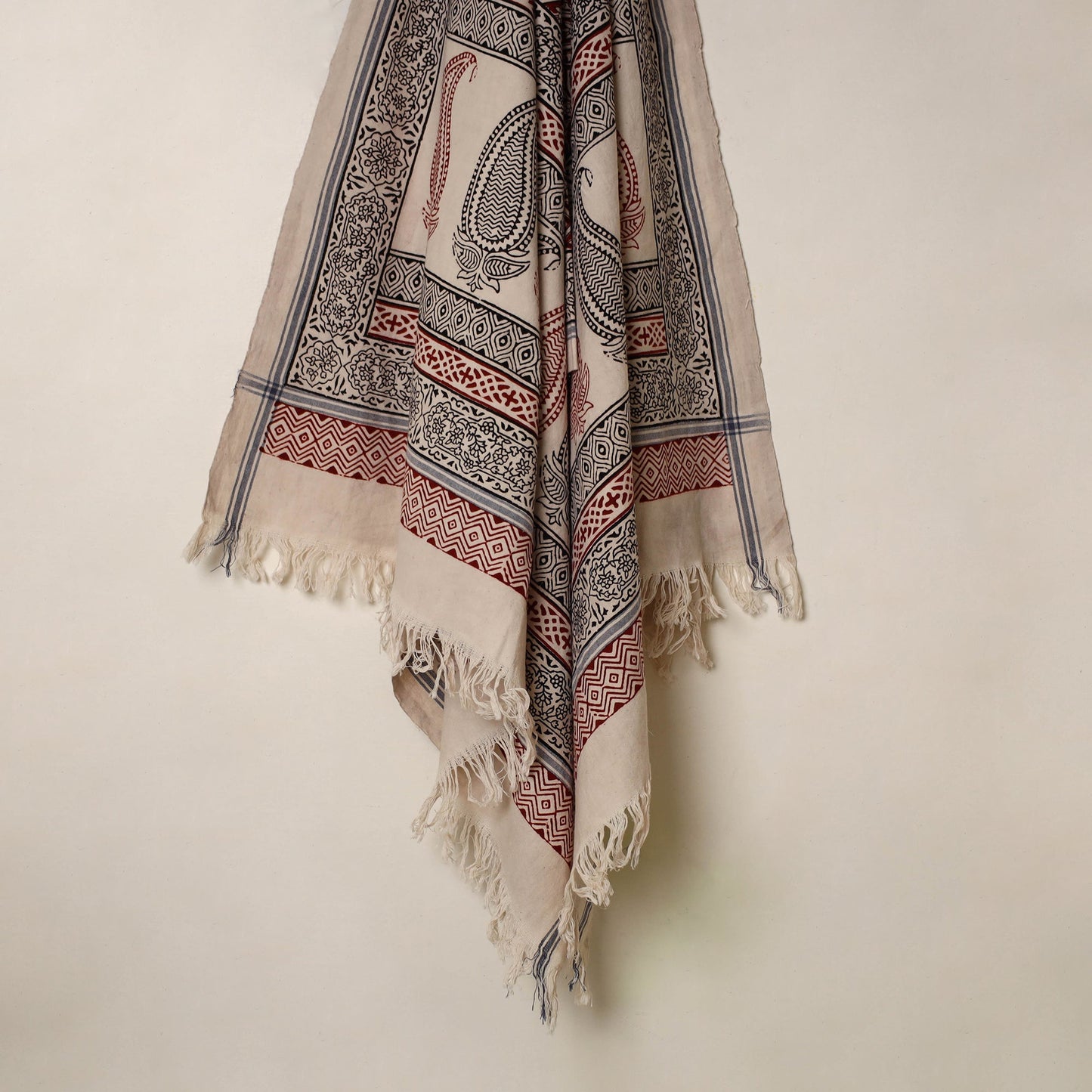 Buy Multicolor Handloom Cotton Bagh Print Towel