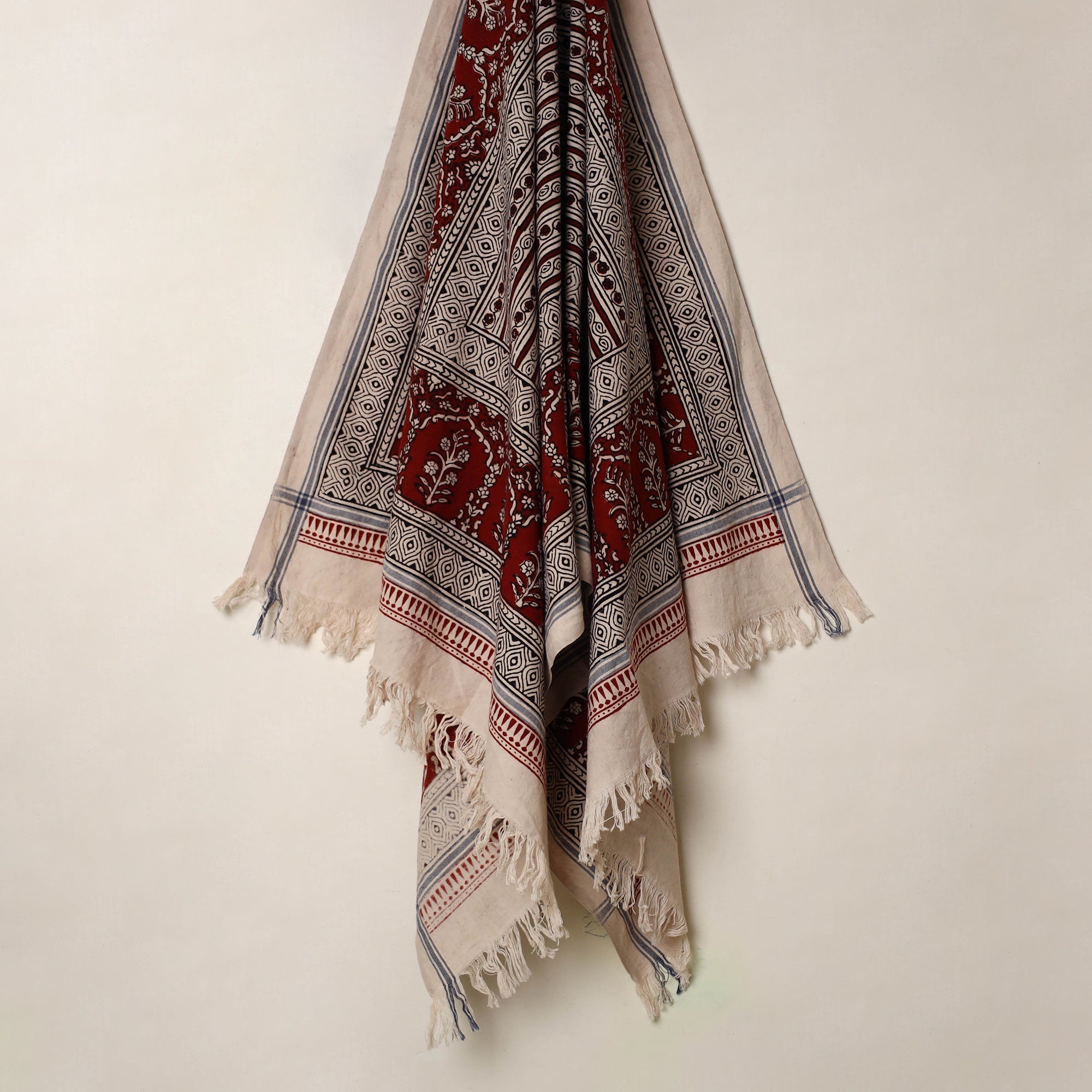 Buy Multicolor Handloom Cotton Bagh Print Towel