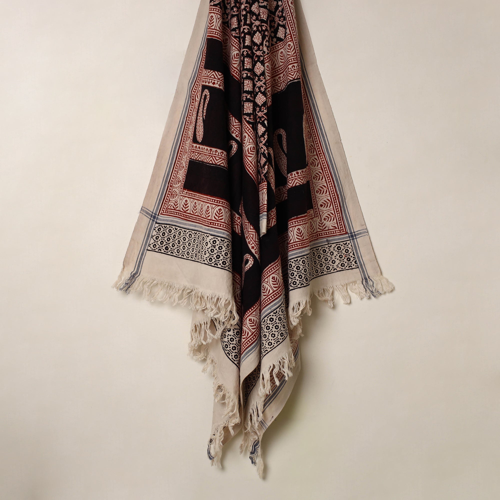 Buy Multicolor Handloom Cotton Bagh Print Towel